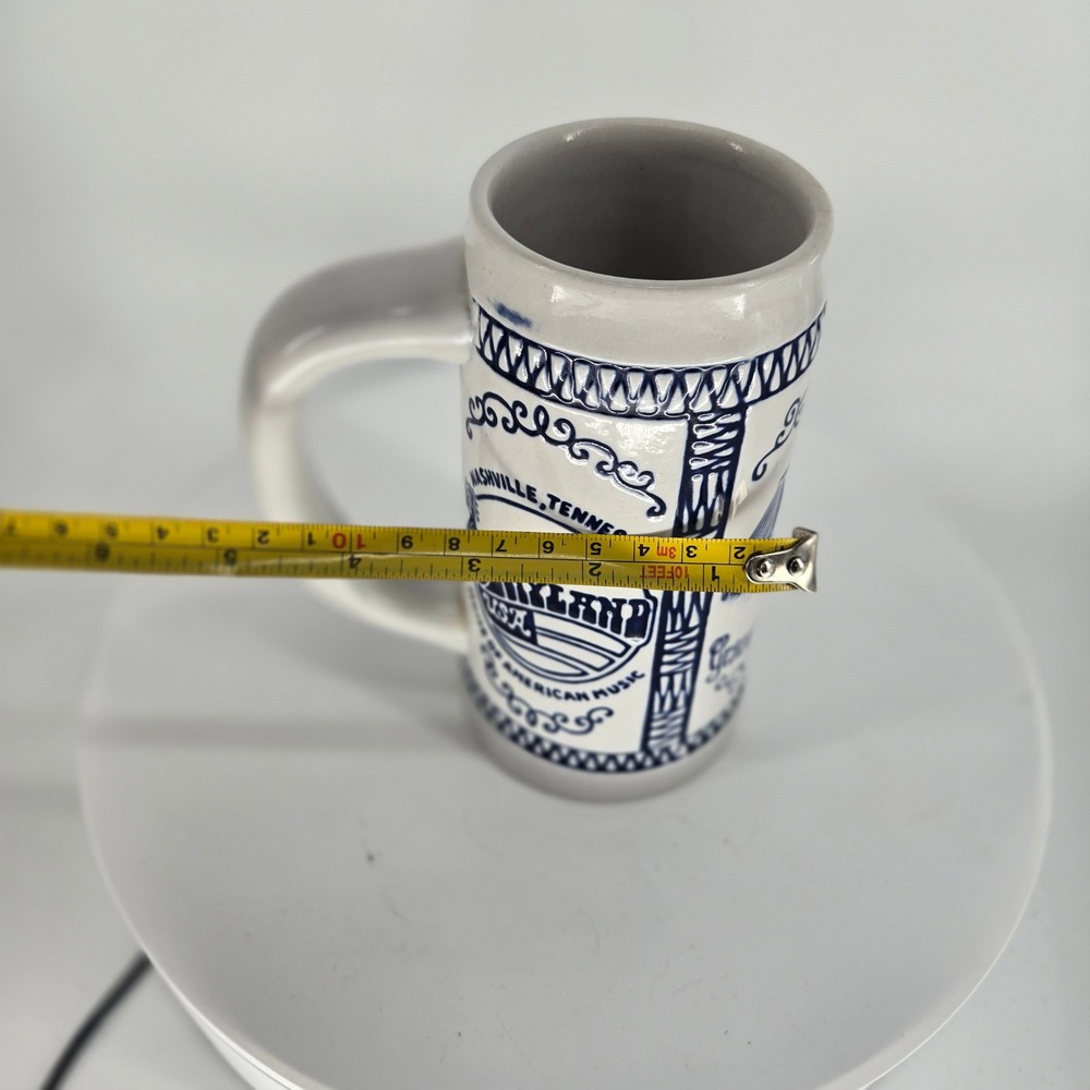 Vintage Opryland USA Grand Ole Opry House Beer Stein Ceramarte Brazil Blue White - Picture 8 of 8